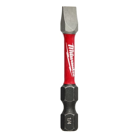 Milwaukee Tool SHOCKWAVE Power Bit, #10, 1/4 in Drive, Slotted Drive, 1/4 in Shank, Hex Shank, 2 in L, Steel 48-32-4918